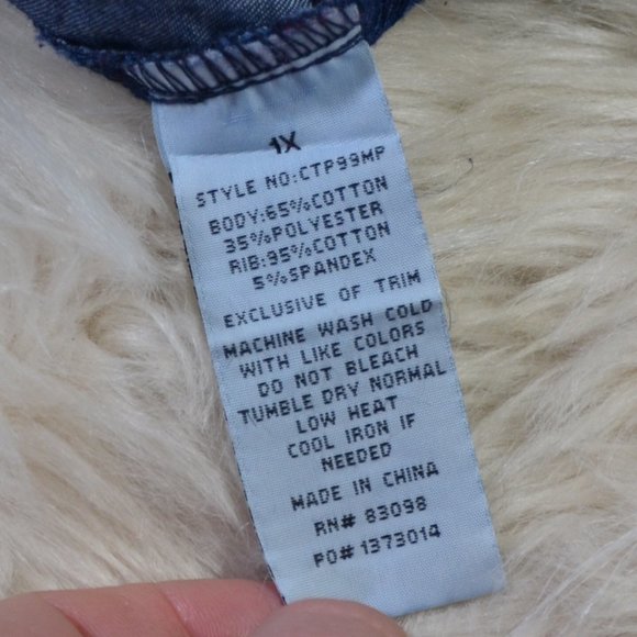 Cavalini Denim Collection Embroidered Top Size 1X - Picture 5 of 8